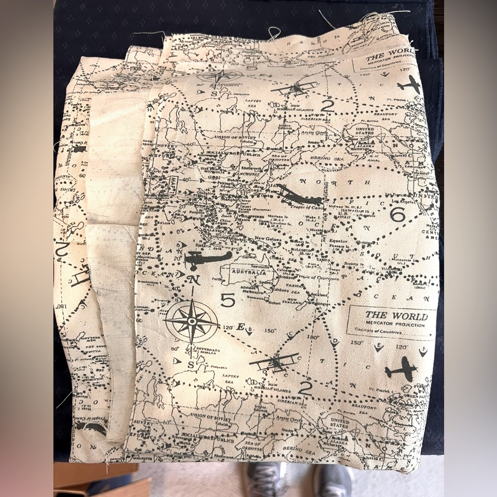 Piece of Fabric The World Capitals of Countries 53”L 29”W